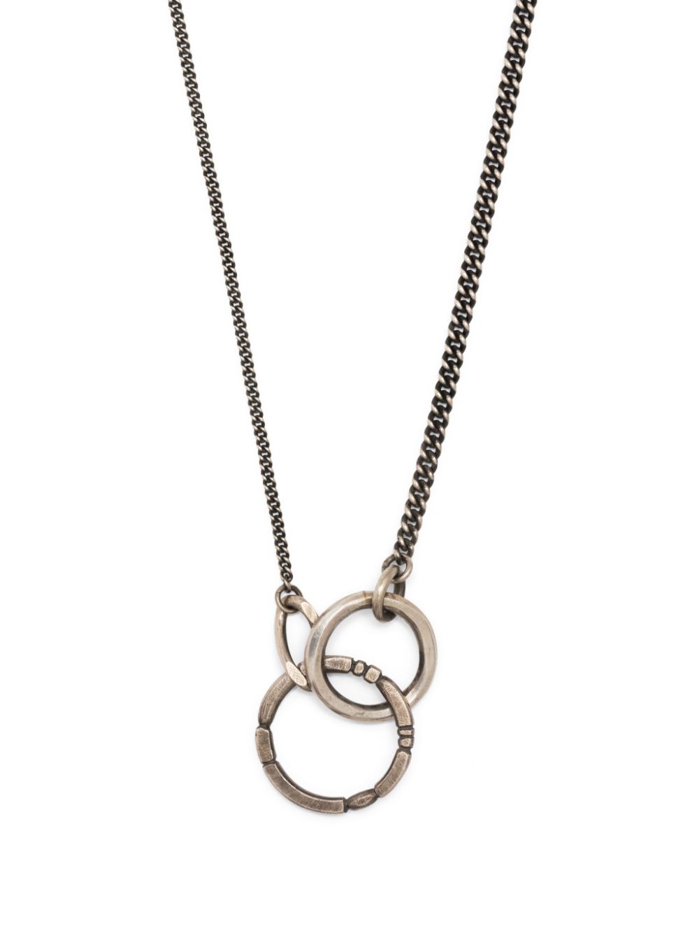 Werkstatt:münchen Ring-pendant Cable-link Necklace In Silver