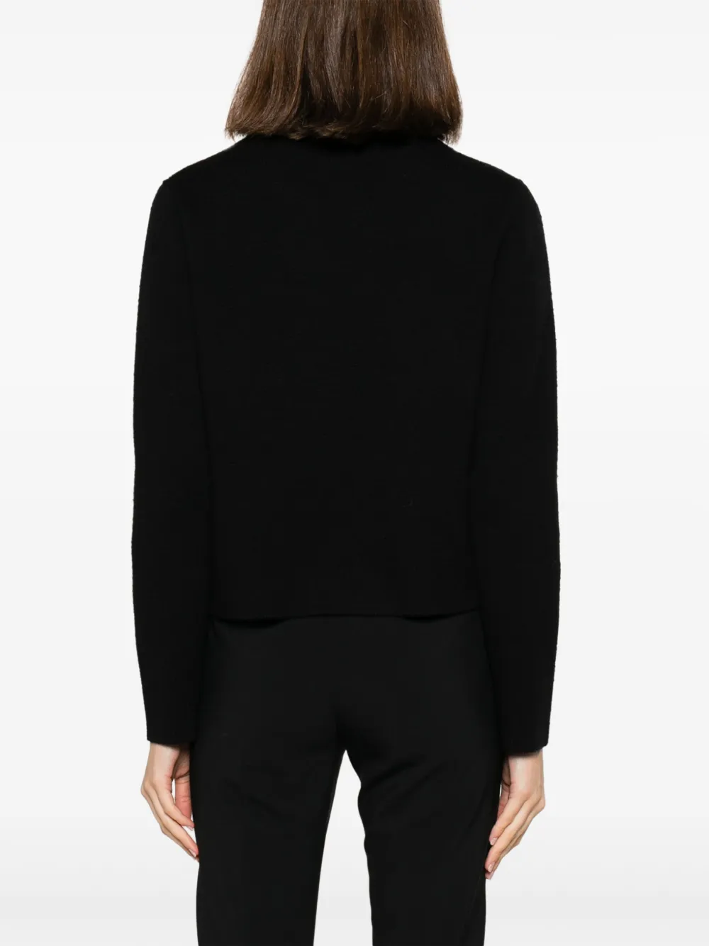 Shop Fabiana Filippi Double-breasted Virgin Wool Jacket In Black