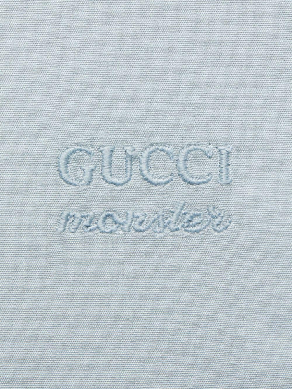 Gucci Kids Shirt met geborduurd logo Blauw