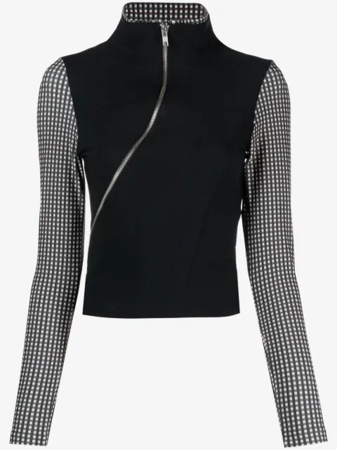 Ottolinger layered checked high-neck top
