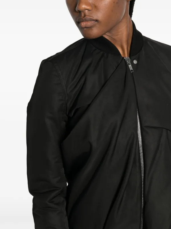 Rick Owens Ripple Draped Bomber Jacket | Black | FARFETCH
