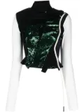 Ottolinger sequin-embellished panelled top - Green