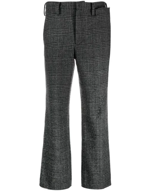 Yohji Yamamoto houndstooth straight-leg trousers