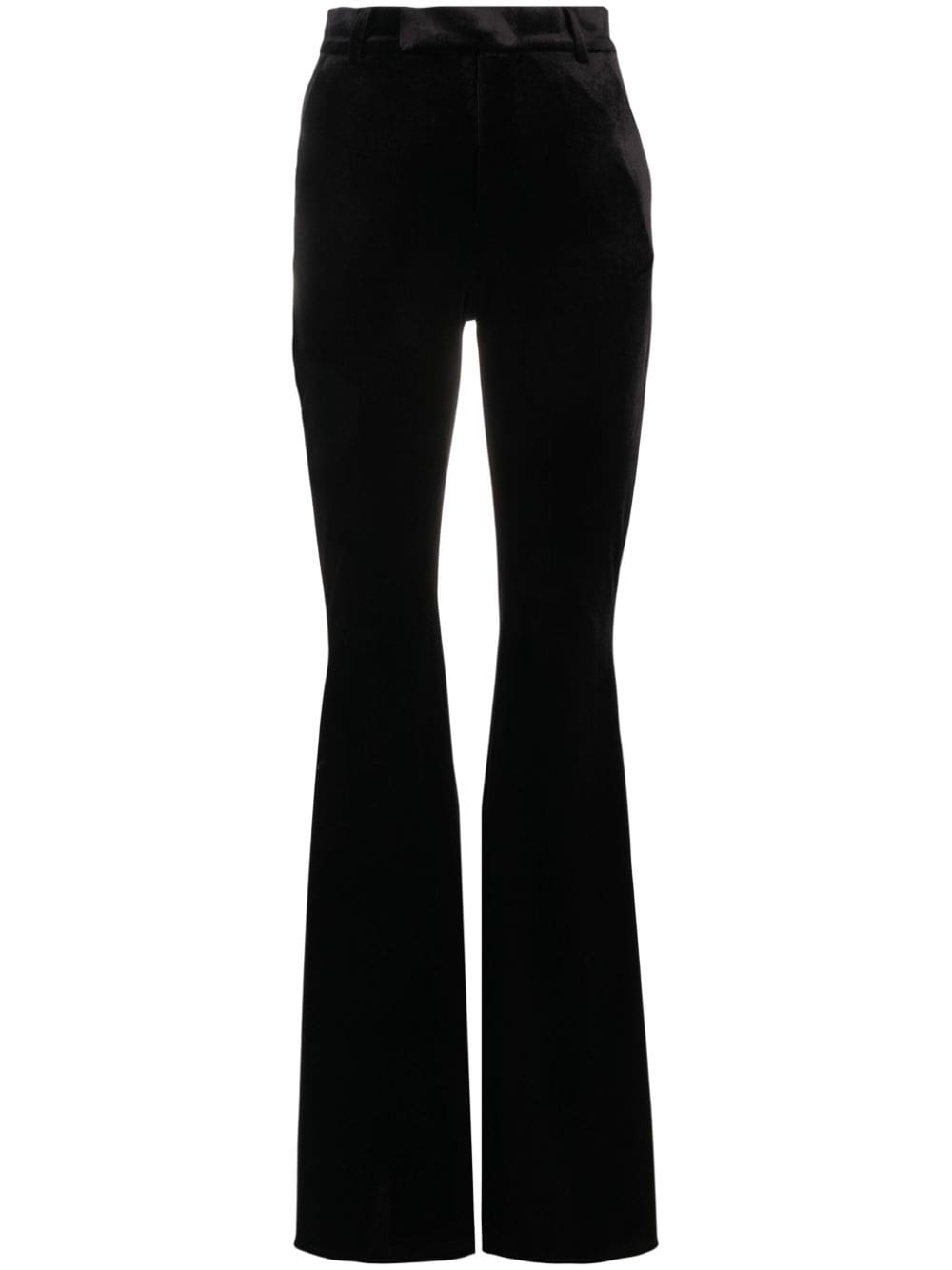 The New Arrivals Ilkyaz Ozel Colette Velvet Flared Trousers In Black