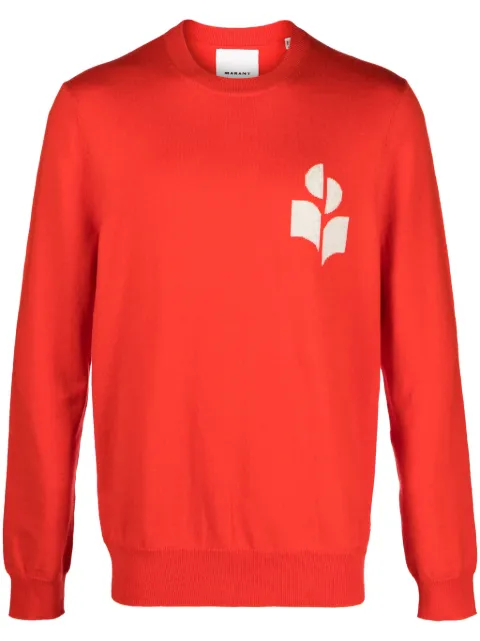 ISABEL MARANT Atley logo-intarsia crew-neck jumper