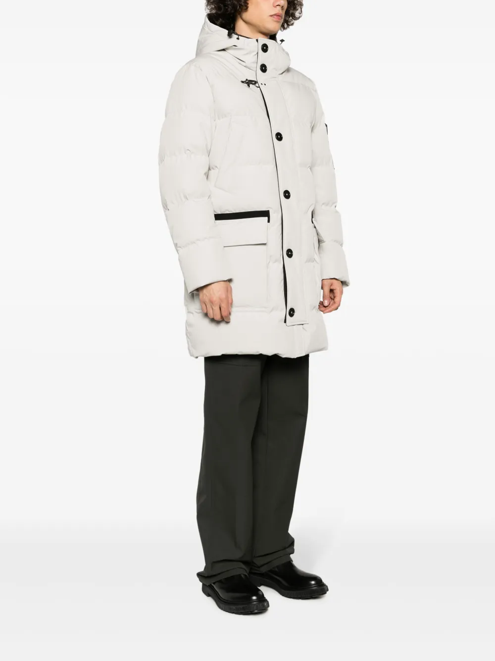 Fay Padded Hooded Parka In Grey