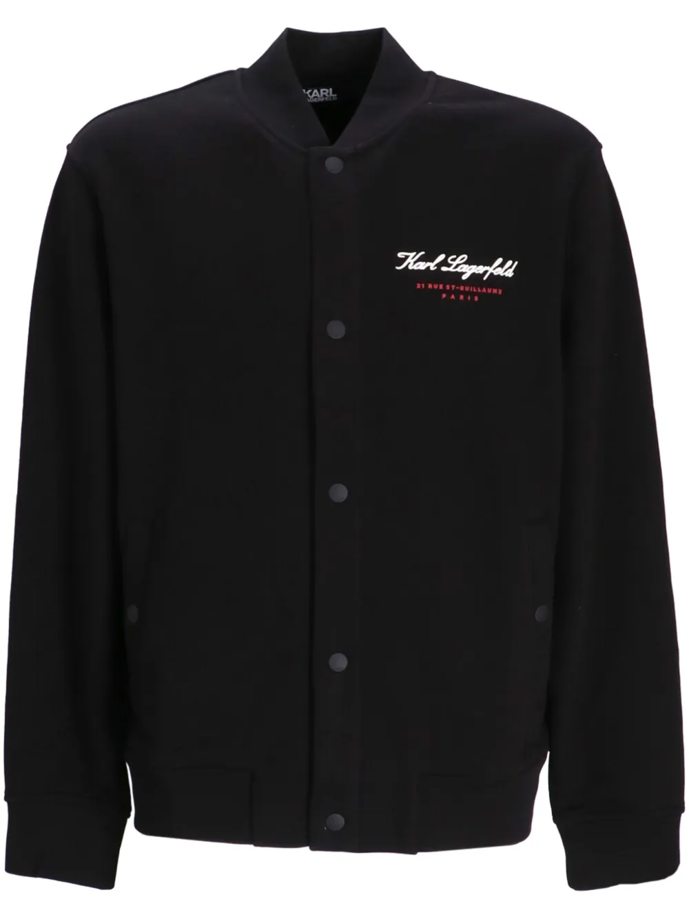 Karl Lagerfeld Bomberjack met logopatch Zwart