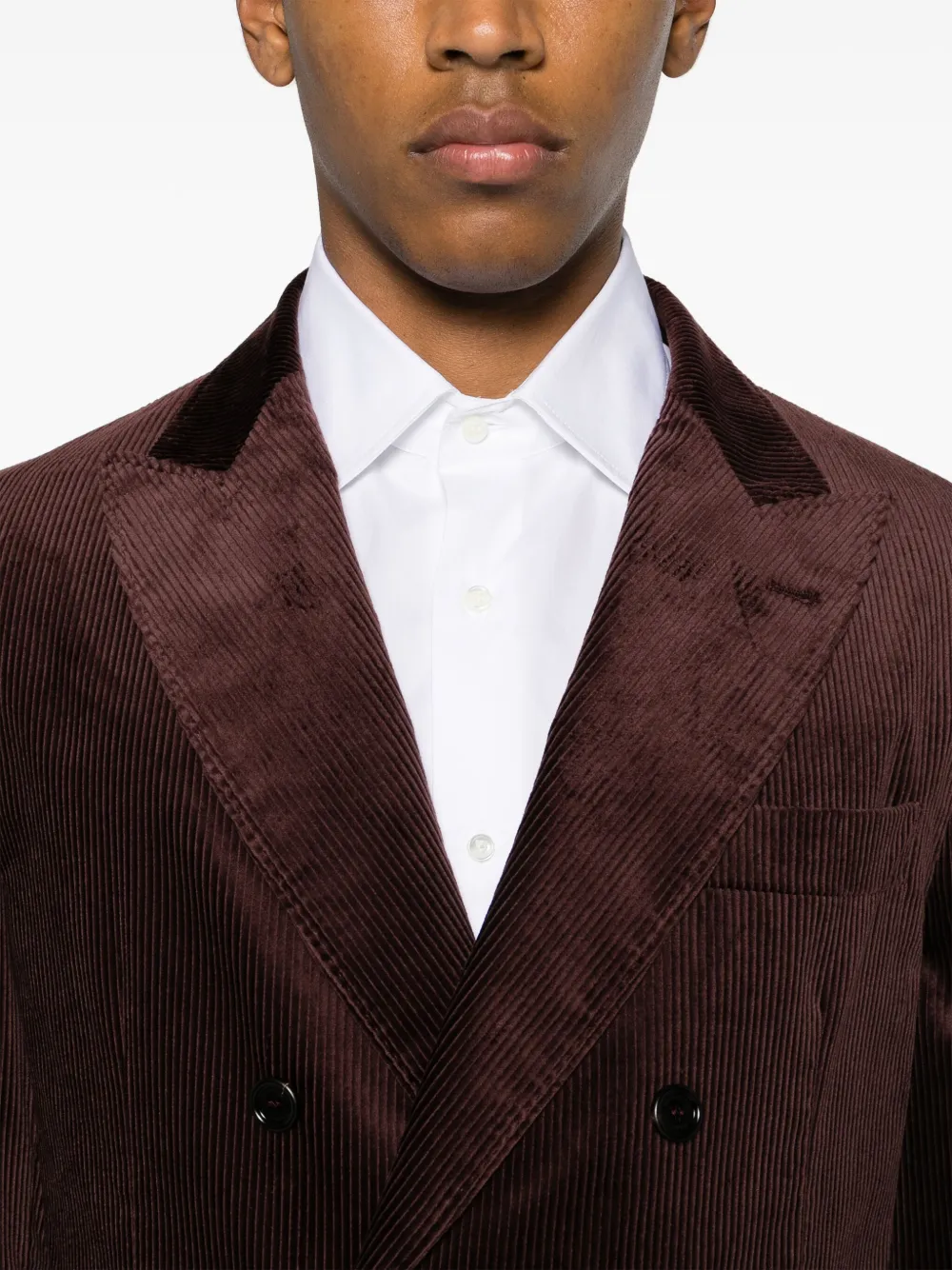 Brunello Cucinelli Ribfluwelen blazer met dubbele rij knopen Paars