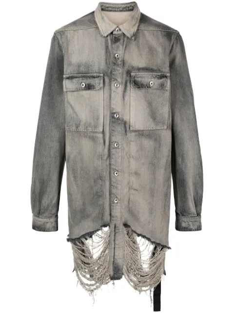 Rick Owens DRKSHDW camisa con detalles rasgados 