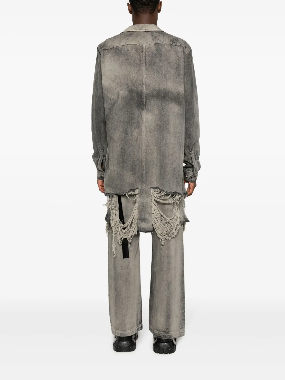 Rick Owens DRKSHDW Overhemd met gescheurd detail Grijs