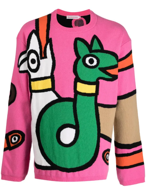 Walter Van Beirendonck Viper intarsia-knit Wool Jumper 