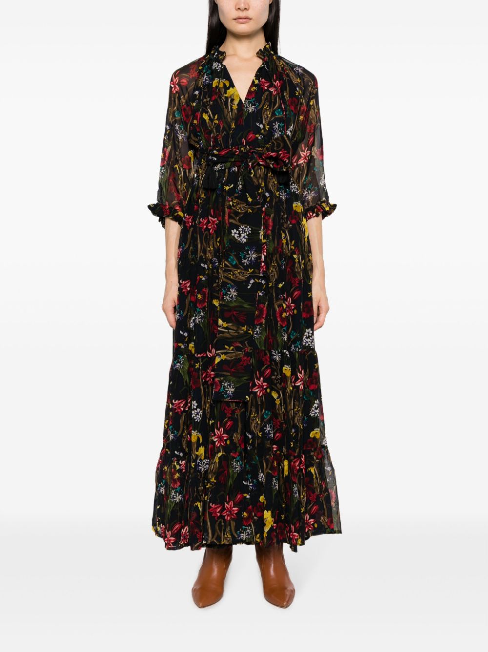 GANNI floral-print shirtdress Women