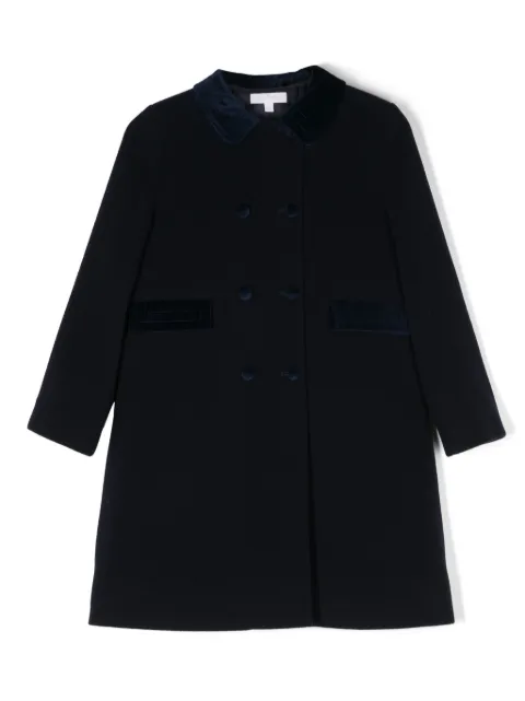 Mariella Ferrari contrast-trim double-breasted coat 