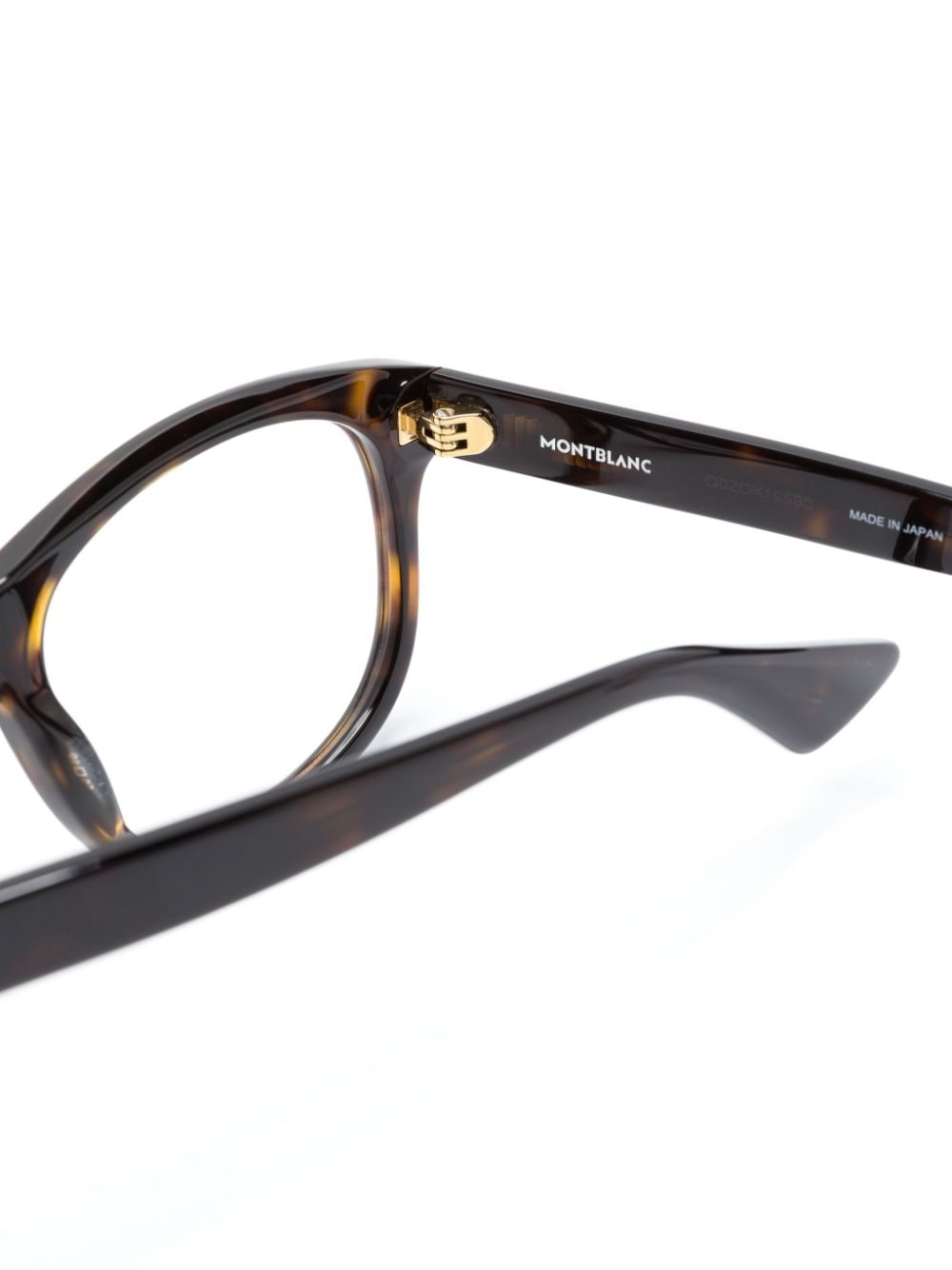 Shop Montblanc Tortoiseshell-effect Round-frame Glasses In Brown