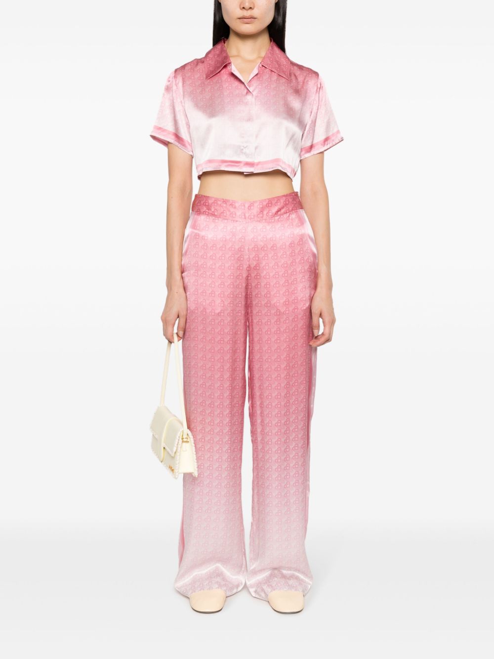 Casablanca Morning City View silk trousers - Roze