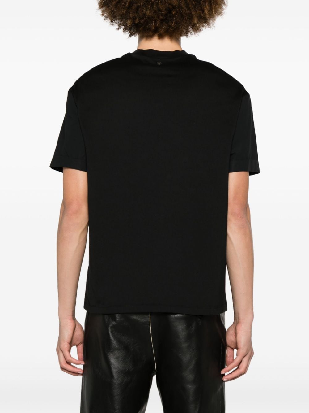 Shop Neil Barrett Contrasting-trim Cotton T-shirt In Black