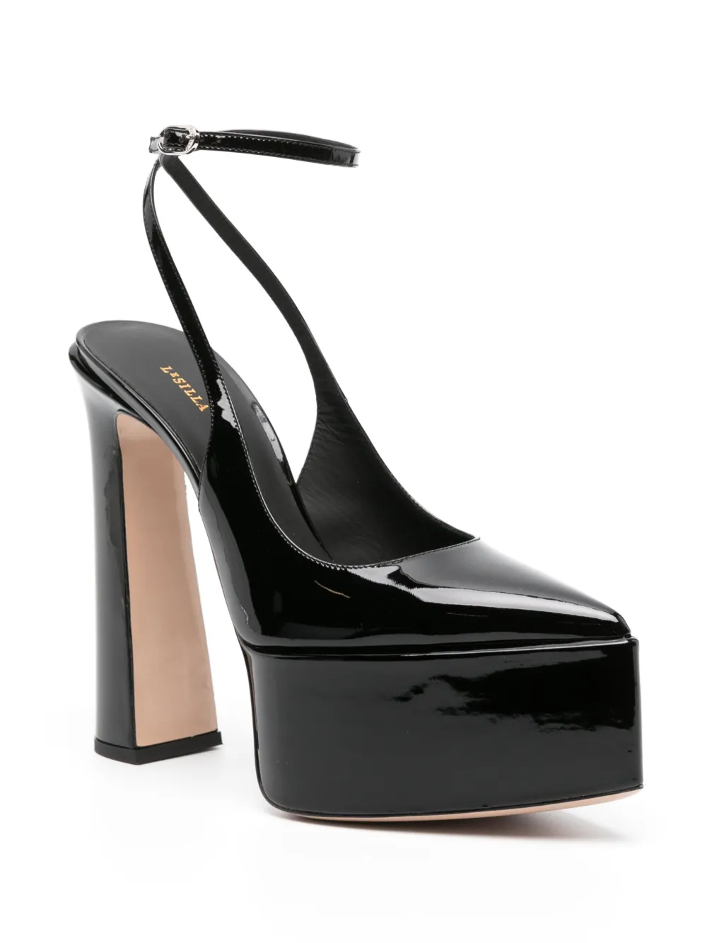Le Silla Nina 165mm patent-finish leather pumps - Zwart