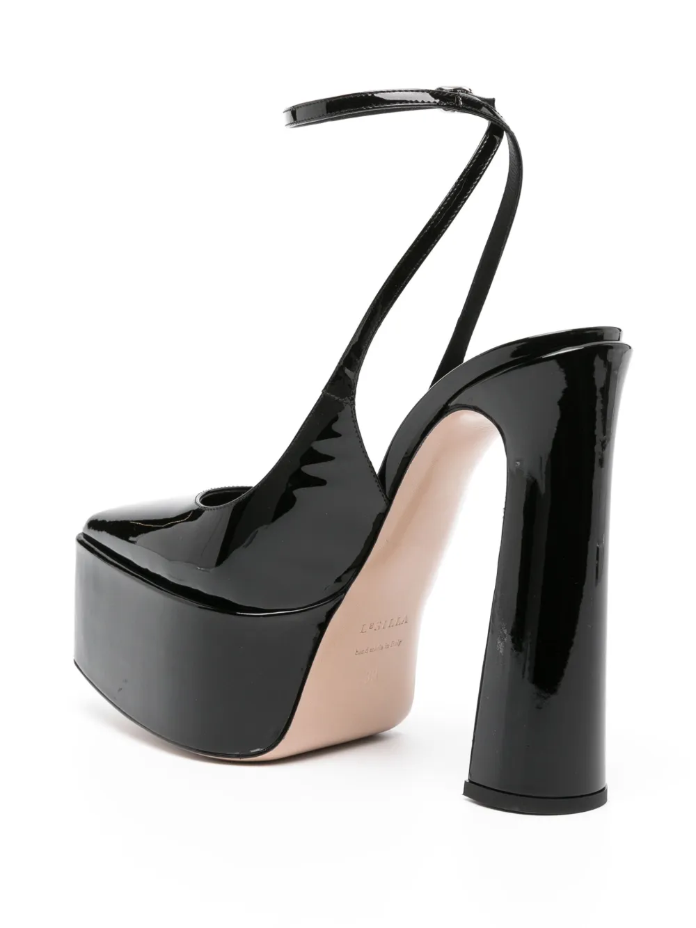 Le Silla Nina 165mm Patent-finish Leather Pumps In Black