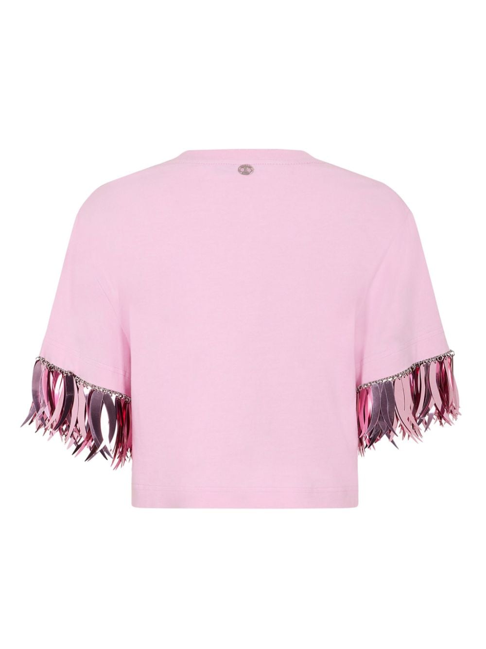 Shop Rabanne Dangle-detailing Cropped T-shirt In Pink