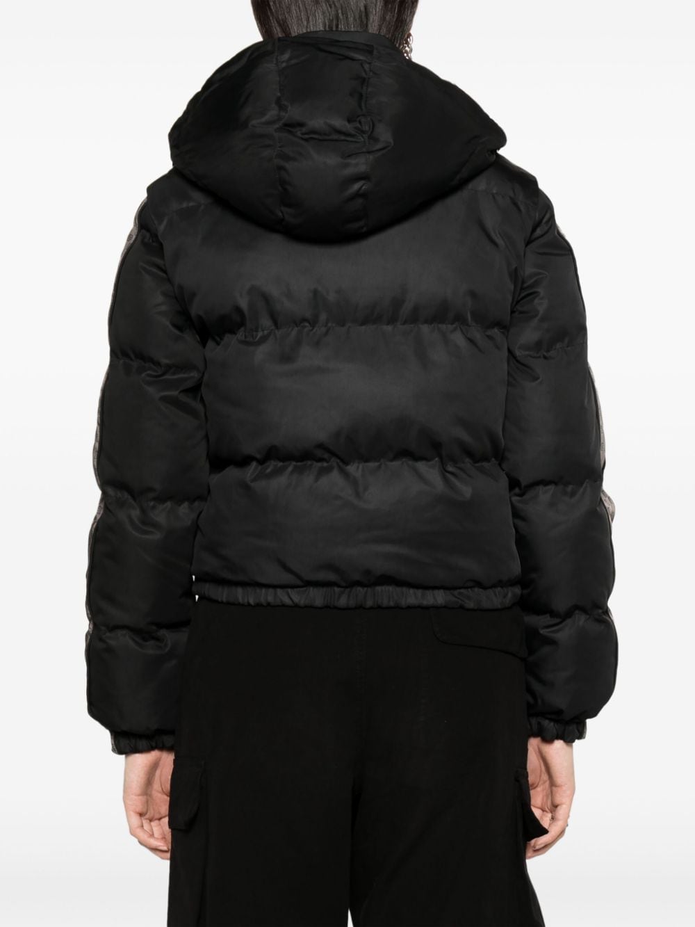 Shop Balmain Monogram-print Padded Ski Jacket In Black
