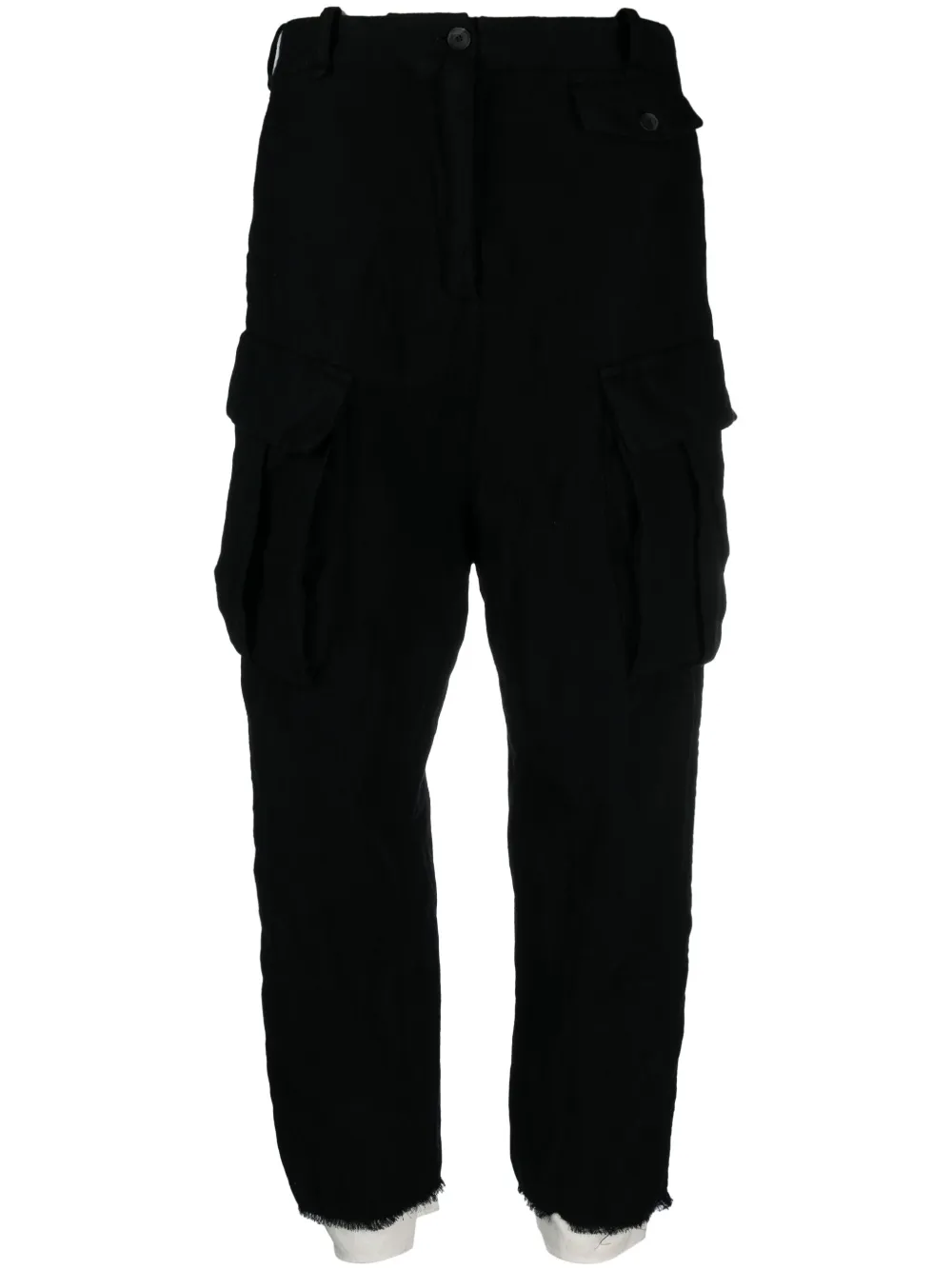 Masnada Cropped Cargo Trousers In Black