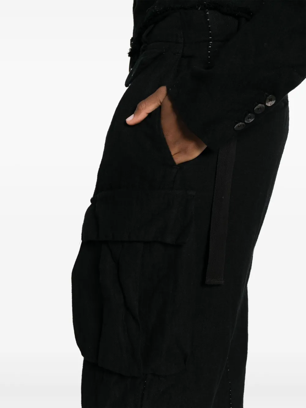 Masnada Cropped Cargo Trousers In Black