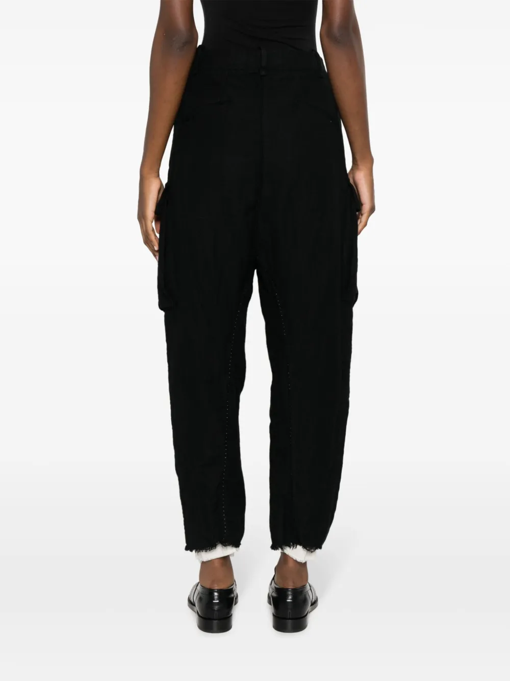 Masnada Cropped Cargo Trousers In Black