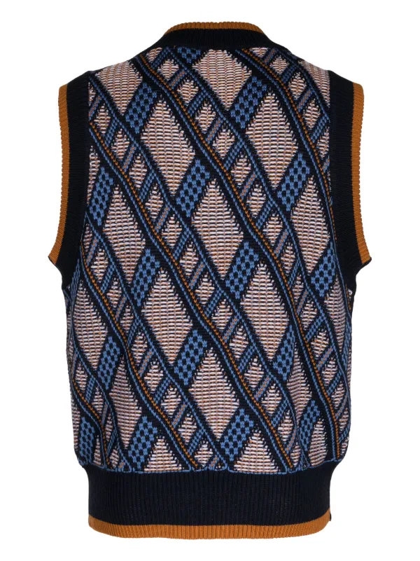 Nicholas Daley Reversible intarsia-knit Vest - Farfetch