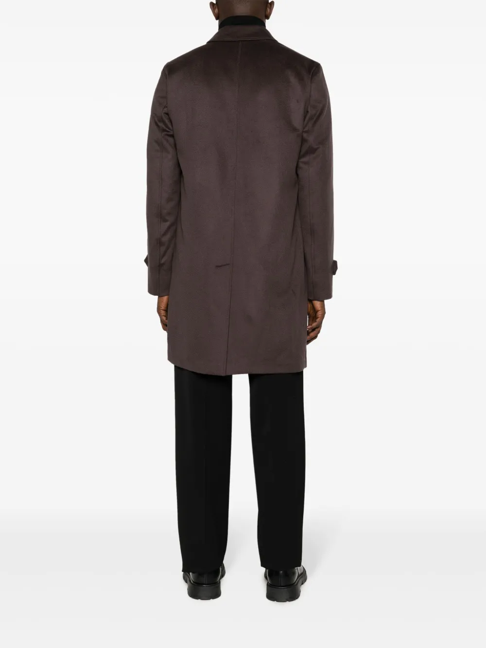 Herno Single-breasted Virgin Wool-cashmere Coat In Brown