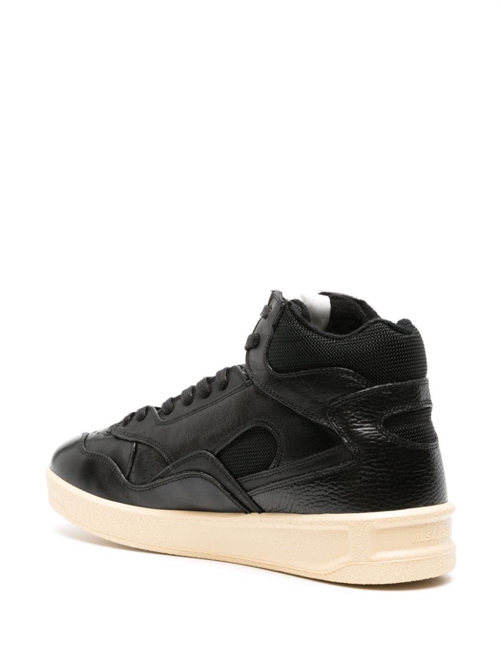 Jil Sander panelled lace-up leather sneakers Black