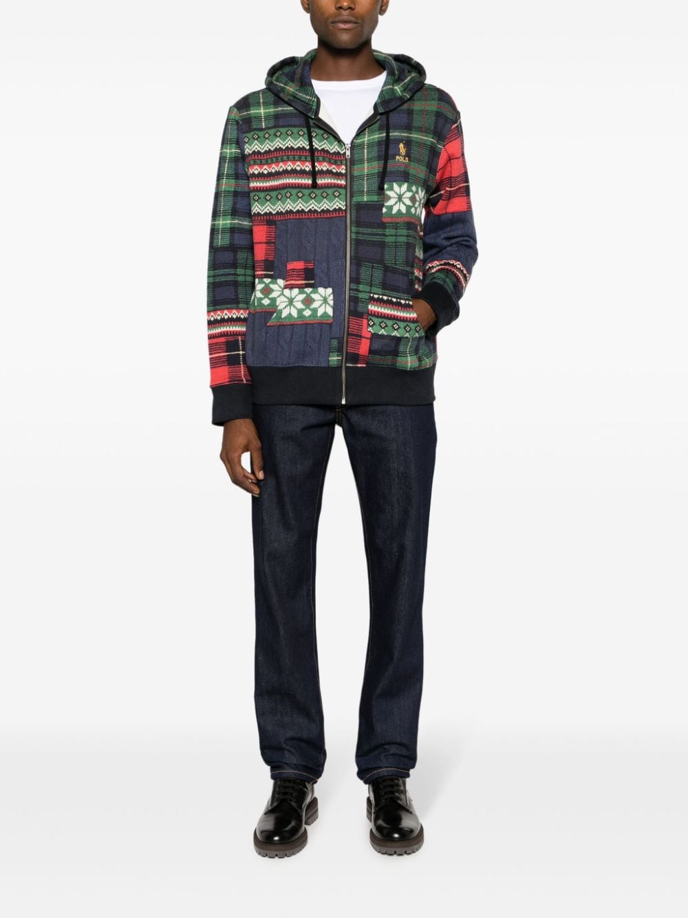 Polo Ralph Lauren patchwork cotton hooded jacket - Groen