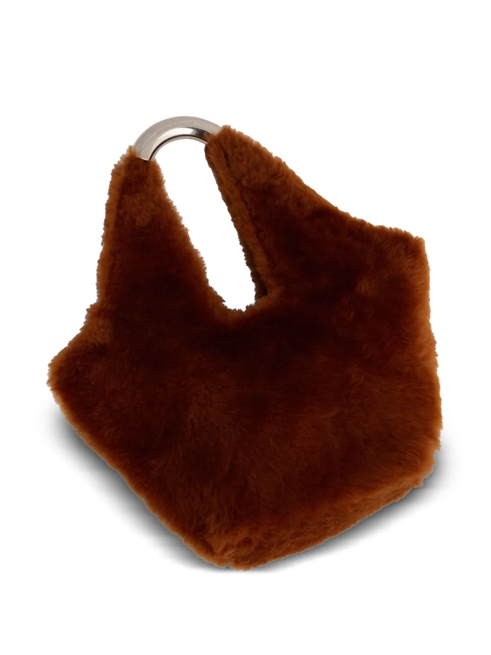 Rabanne Schoudertas van imitatiebont Bruin