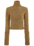 Rabanne metallic knitted long-sleeved top - Gold