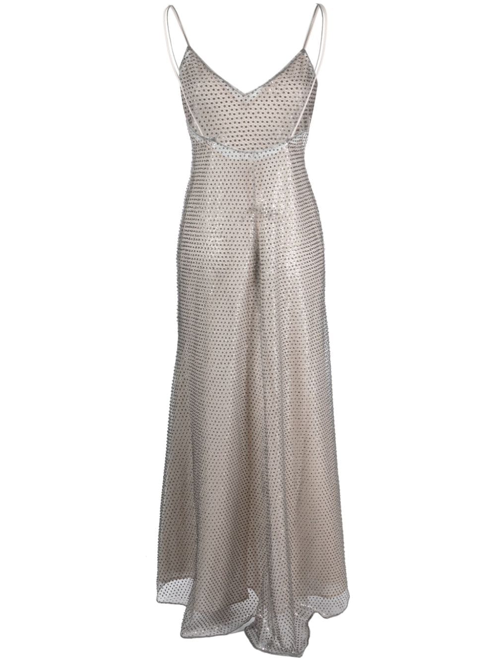 Shop Semicouture Sequin-embellished Maxi Dress In Grey