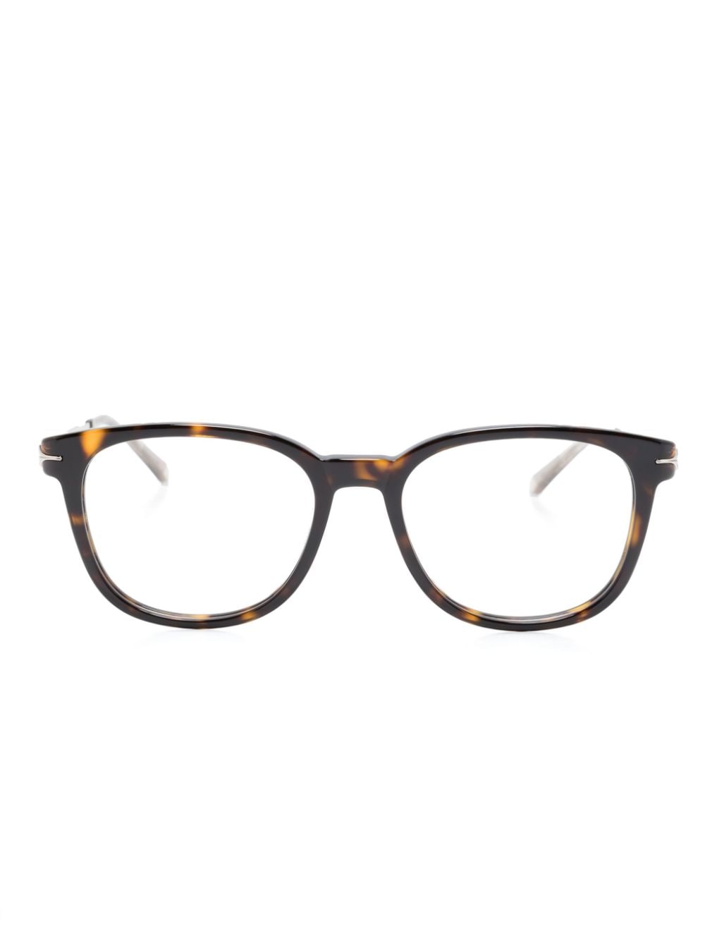 Montblanc tortoiseshell rectangle-frame glasses - Silber