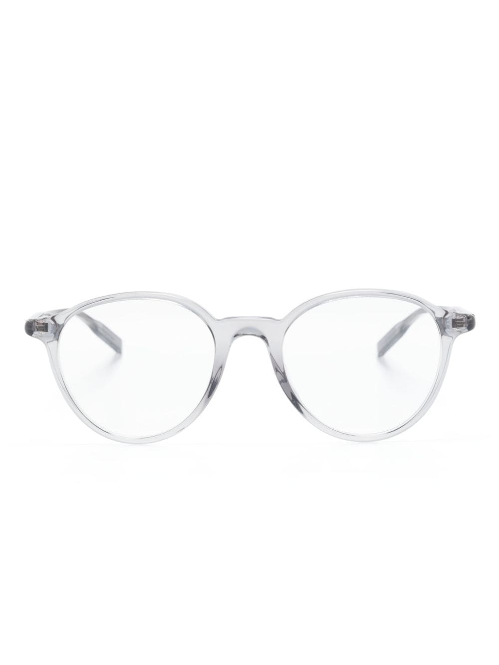 montblanc lunettes de vue rondes à logo gravé - gris