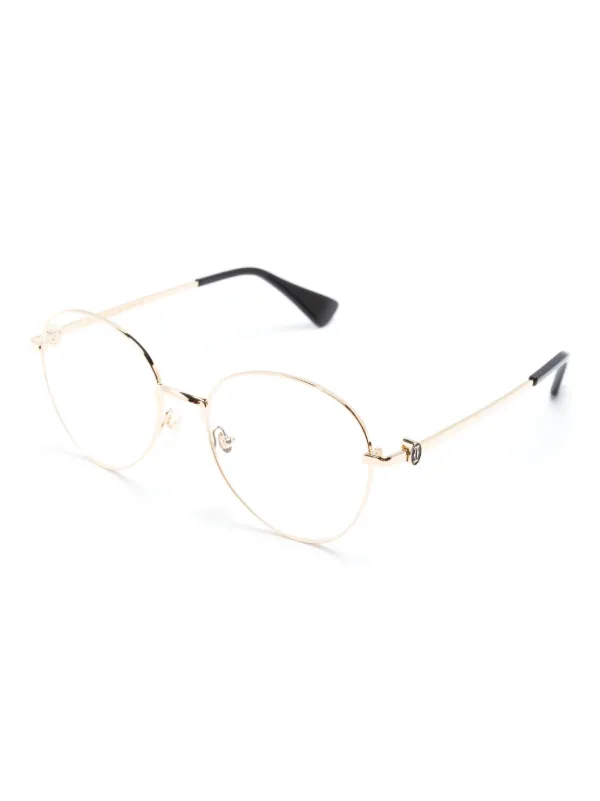 Cartier Eyewear logo engraved round frame Glasses Farfetch