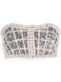 Balmain embellished cropped bustier top - Silver