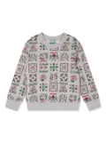 Kenzo Kids monogram-pattern jersey sweatshirt - Grey