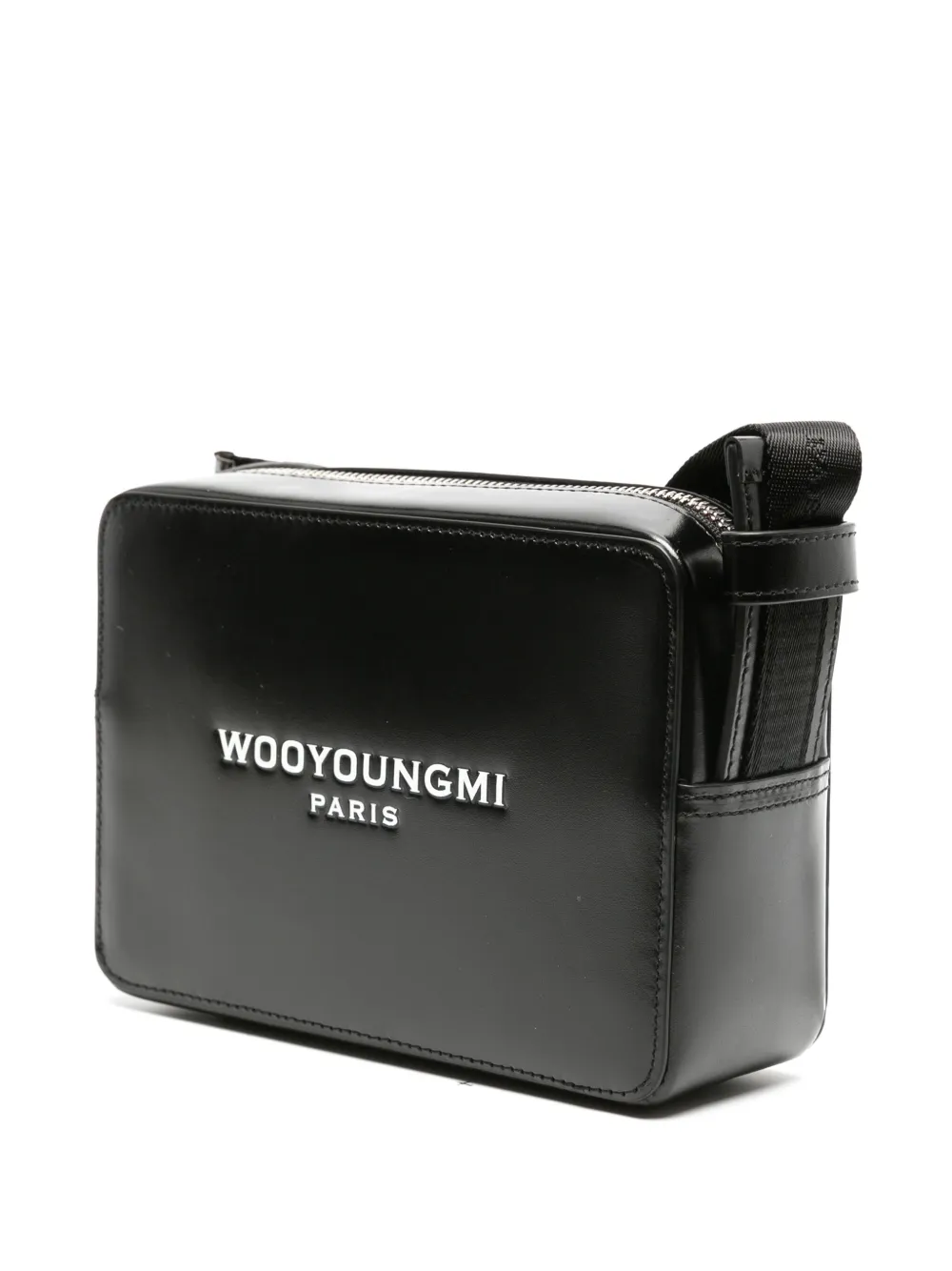 Wooyoungmi Leren messengertas - Zwart