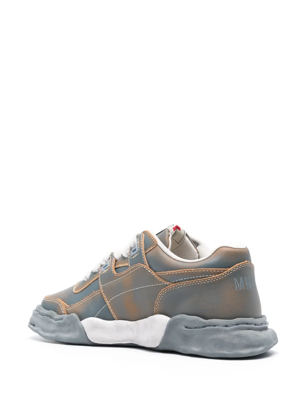 Maison MIHARA YASUHIRO Parker faded-effect leather sneakers Blue