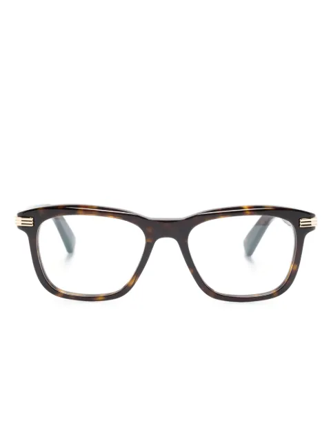 Cartier Eyewear rectangle-frame tortoiseshell glasses