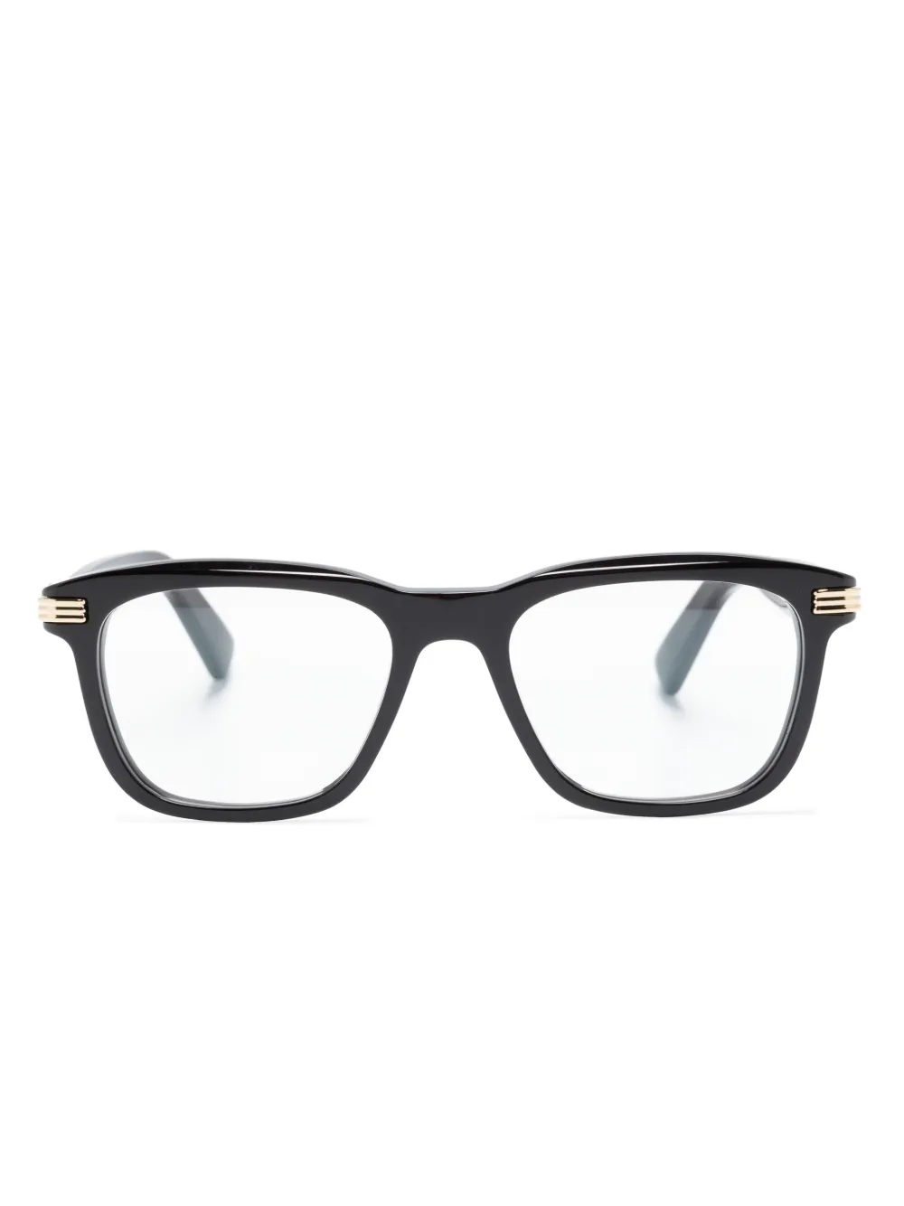 Cartier Eyewear logo-engraved rectangle-frame glasses | Black | Image 1