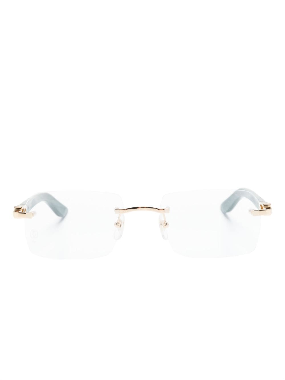 Cartier Geometric-frame Rimless Glasses In Grey