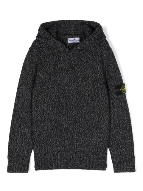 Stone Island Junior Compass-badge hooded jumper 