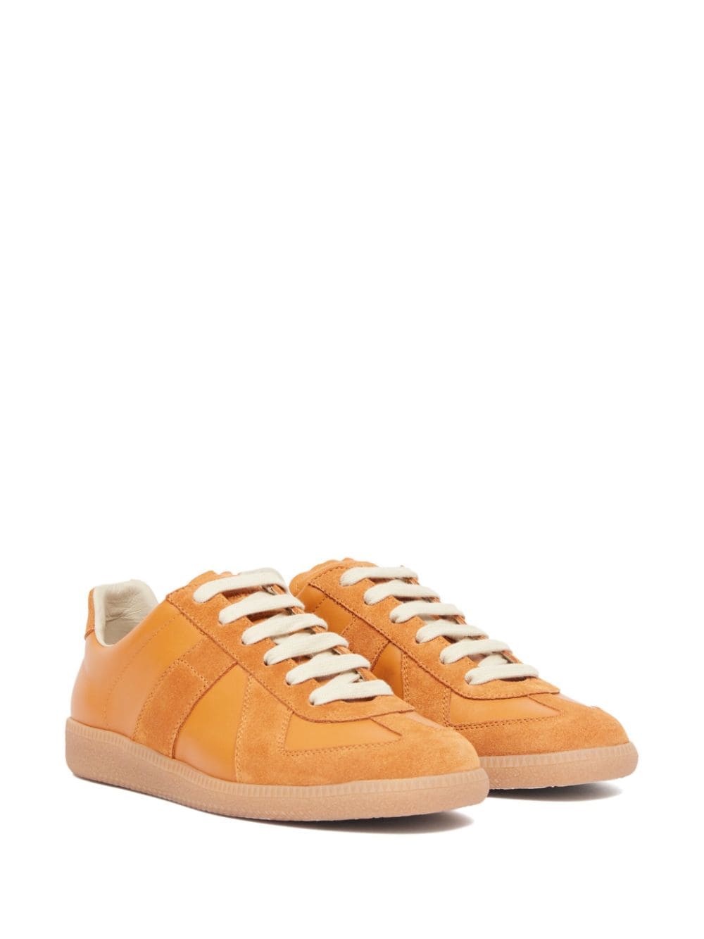 Shop Maison Margiela Replica Low-top Leather Sneakers In Orange