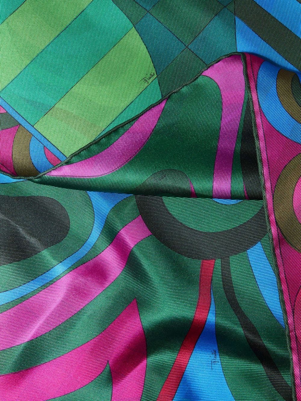 Shop Pucci Marmo-print Silk Scarf In Green