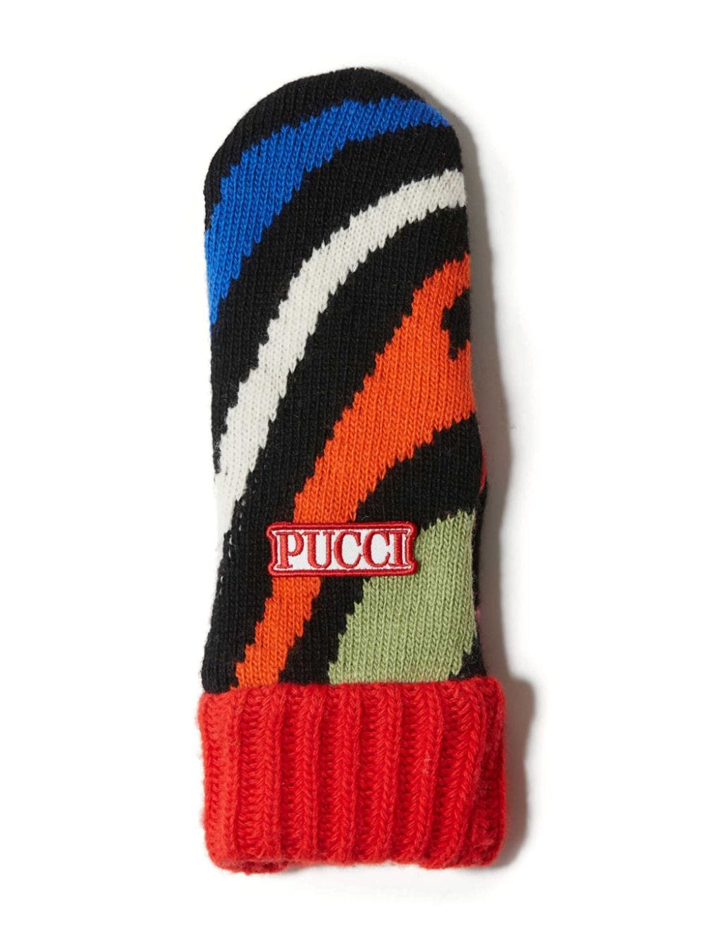 Shop Pucci Logo Patches Thumb Slot Mittens In Red