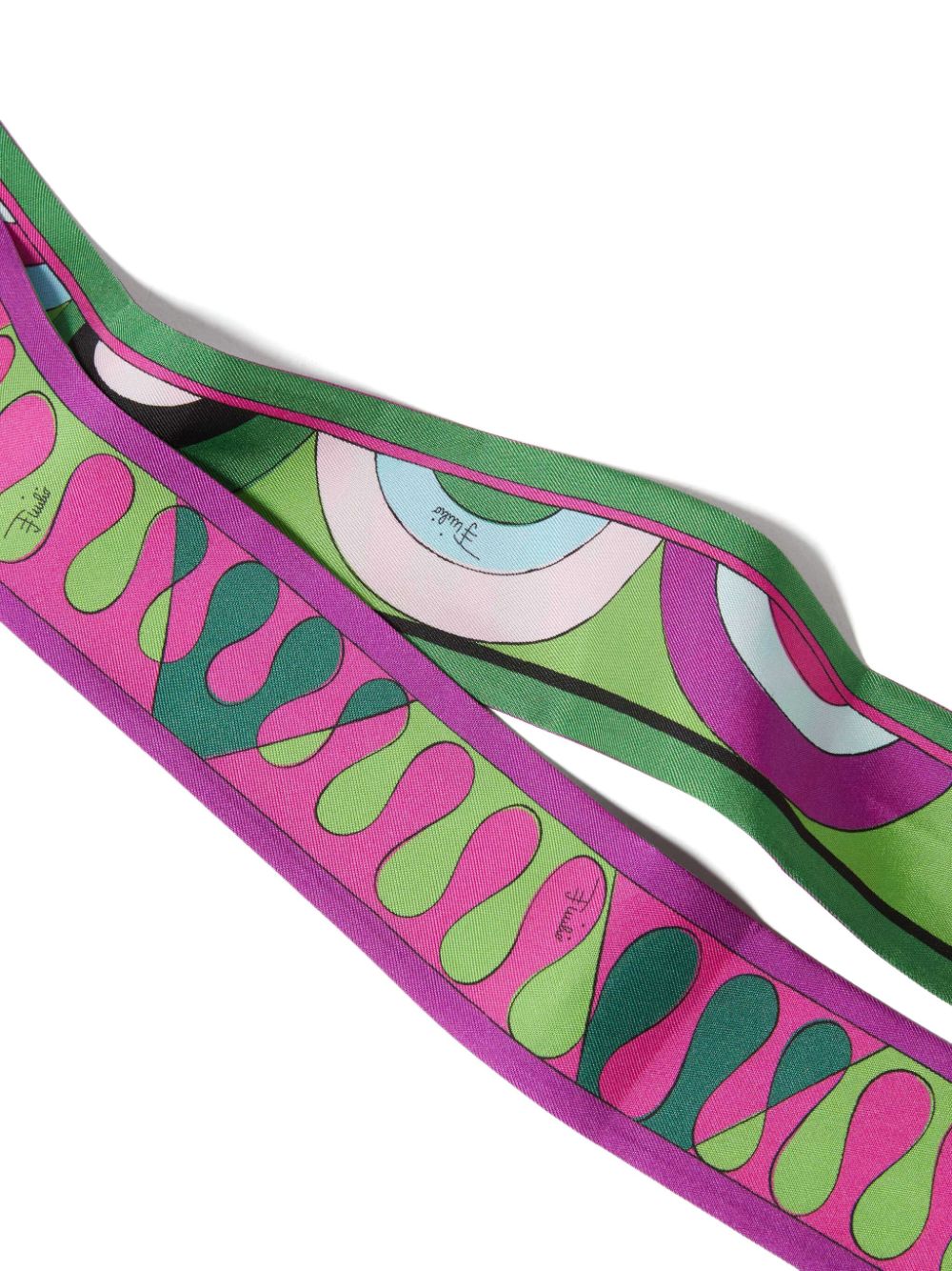 Shop Pucci Abstract Print Silk Scarf In Pink