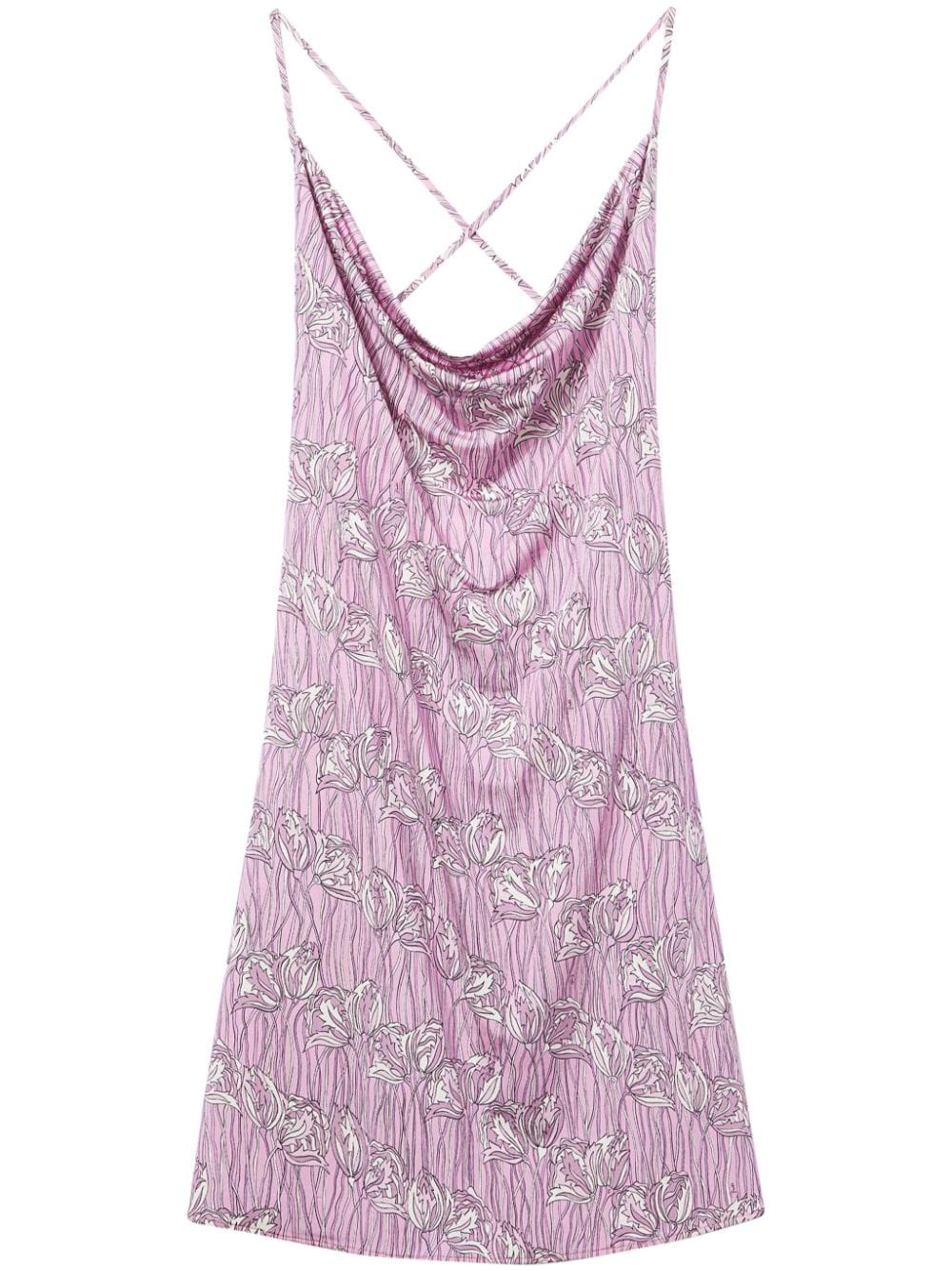 Pucci Floral Print Criss-cross Back Minidress In Pink